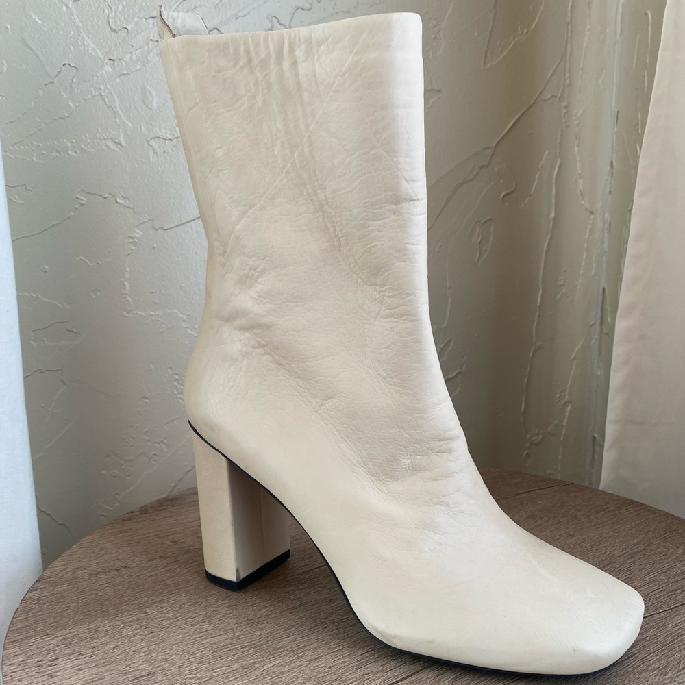 Sarto by Franco Sarto Binnie Leather Square Toe Booties Size 7
